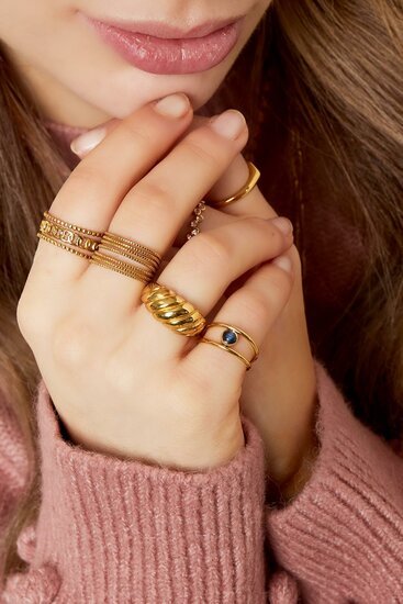 Ring dubbel lines - Zilver mt 16 - Medase