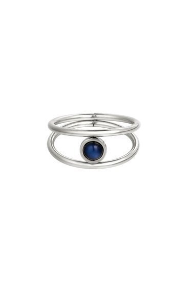 Ring dubbel lines - Zilver mt 16 - Medase
