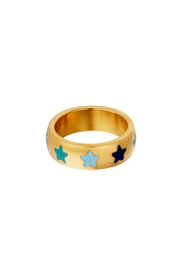 Ring stars blauw - Maat 16 - Medase