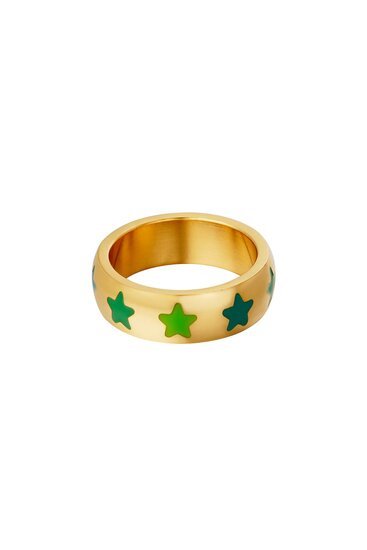 Ring stars groen - Maat 17 - Medase