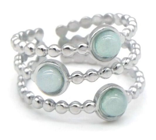 Ring twisted met steentjes - Zilver - Medase