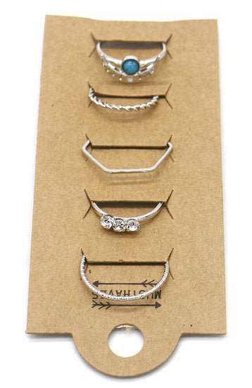Ringen set blue moon - Maat 16/17/18 - Medase