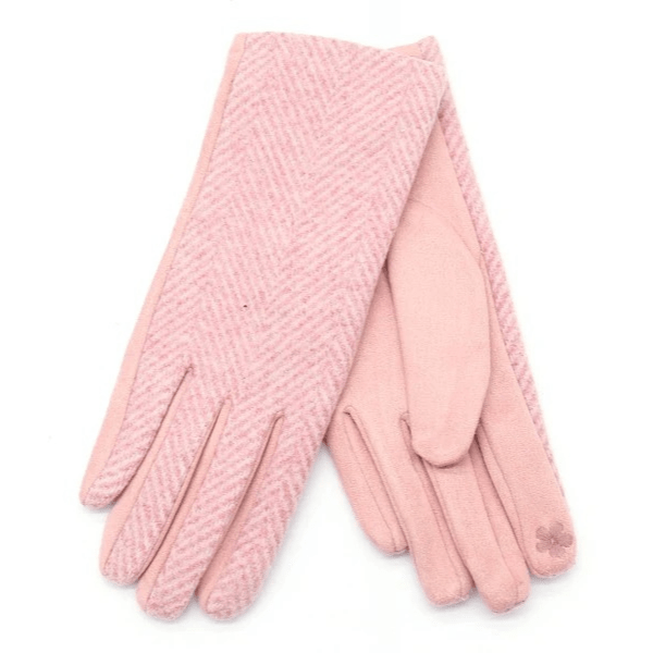 Roze Dameshandschoenen – Tweed Look – Touchscreen Vinger - Medase
