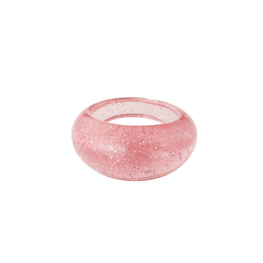 Roze Resin Ring met Glitters – Maat 18 - Medase