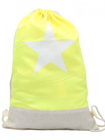 Rugzak / schooltas/ gymtas star - Geel - Medase