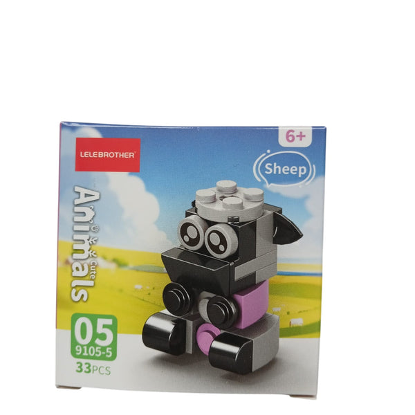 Schaap bouwblokken set 33 stuks 6+ schattig zwart wit roze decoratie creatief