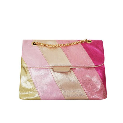 Schoudertas Colored Stripes - Roze - Medase