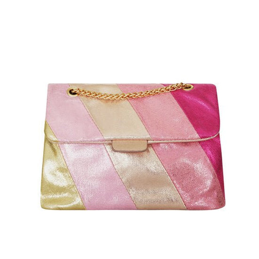 Schoudertas Colored Stripes - Roze - Medase