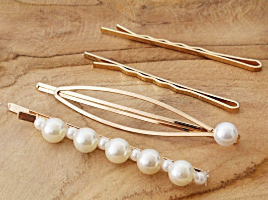 Schuifspeldjes gold pearl 1 - Medase