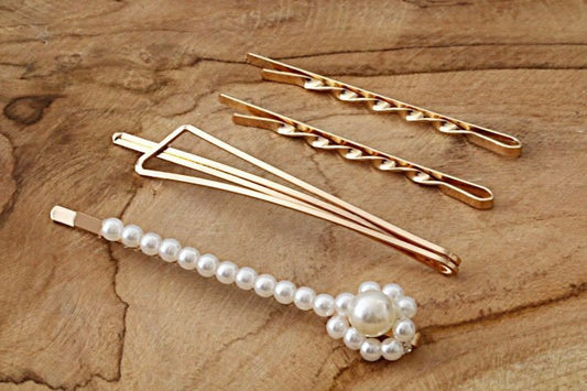Schuifspeldjes gold pearl 3 - Medase