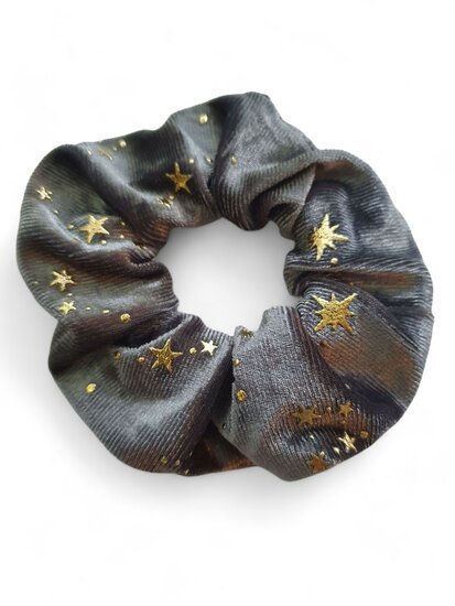 Scrunchie gold stars - Grijs - Medase