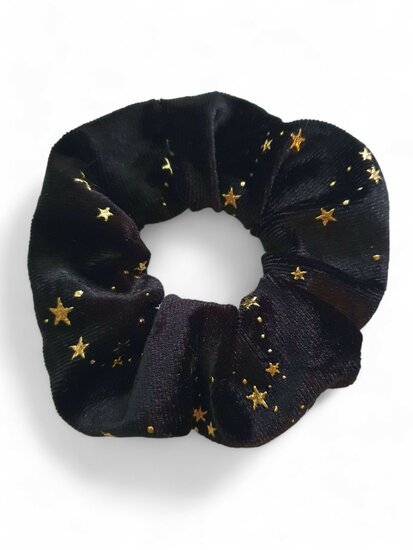 Scrunchie gold stars - Zwart - Medase