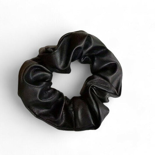 Scrunchie lederlook - Zwart - Medase