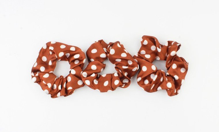Scrunchie satijn stip - Roest - Medase