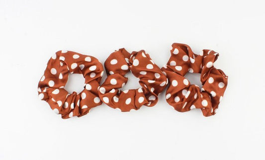 Scrunchie satijn stip - Roest - Medase