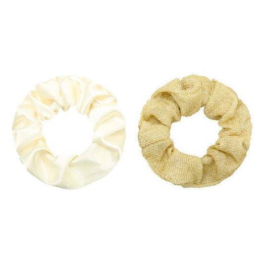Scrunchie set glitter - Wit/Goud - Medase