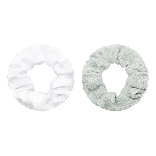 Scrunchie set glitter - Wit/Zilver - Medase