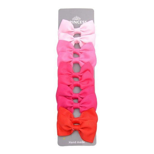 Set haarstrikjes - roze/rood - Medase