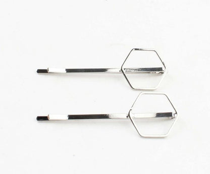 Set schuifspeldjes hexagon/zilver - Medase