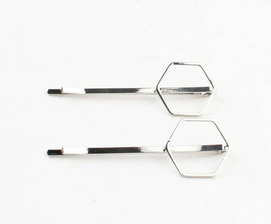 Set schuifspeldjes hexagon/zilver - Medase