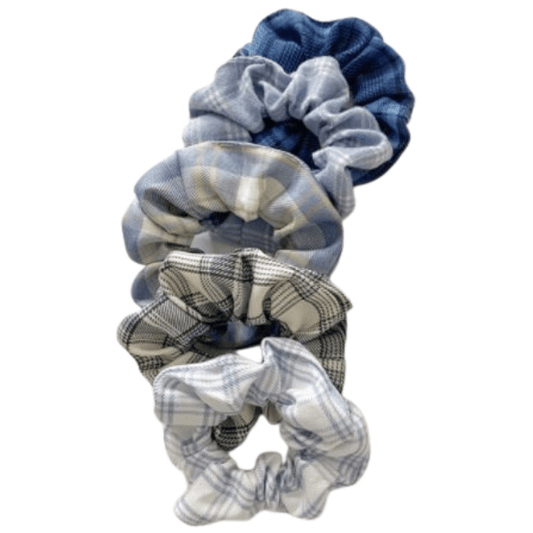 Set scrunchies - Blauw ruit - Medase
