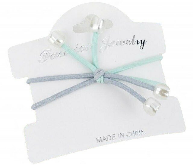 Set van 2 dubbele haar elastieken - Blauw - Medase
