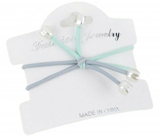 Set van 2 dubbele haar elastieken - Blauw - Medase