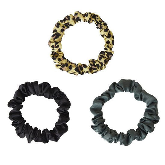 Set van 3 haarelastieken - Groen/zwart - Medase