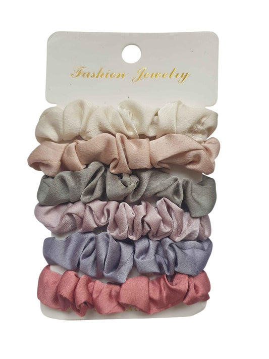 Set van 6 Scrunchies – Haaraccessoires in Zachte Kleuren - Medase