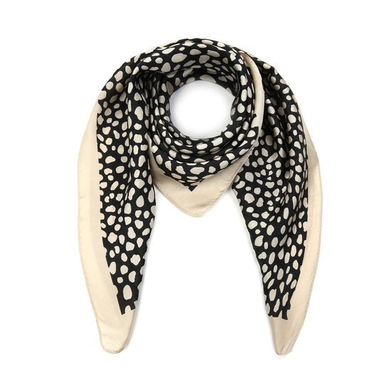 Silky feel sjaal animal - Beige - Medase