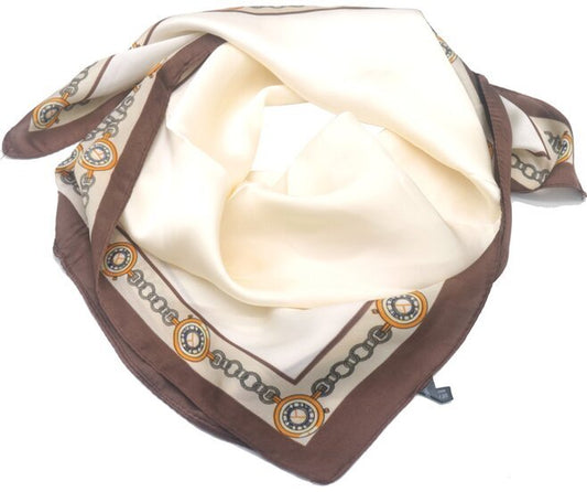 Silky feel sjaal klok - creme/bruin - Medase
