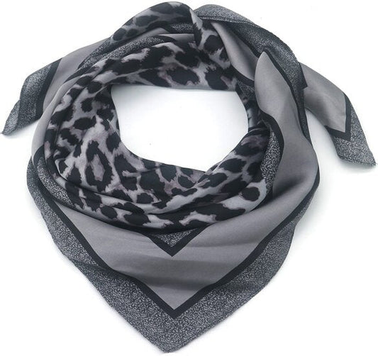 Silky feel sjaal panter - Grijs/Zwart - Medase