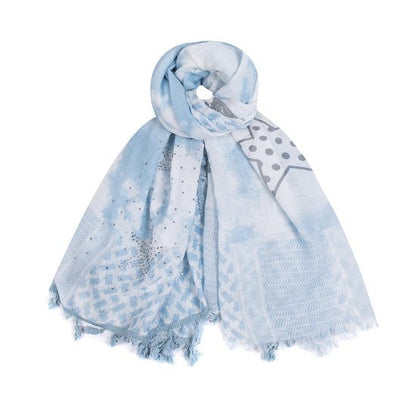 Sjaal stars/peace - Blauw - Medase