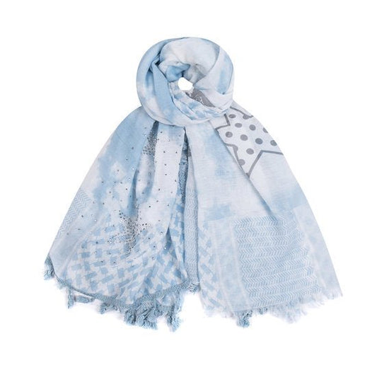 Sjaal stars/peace - Blauw - Medase