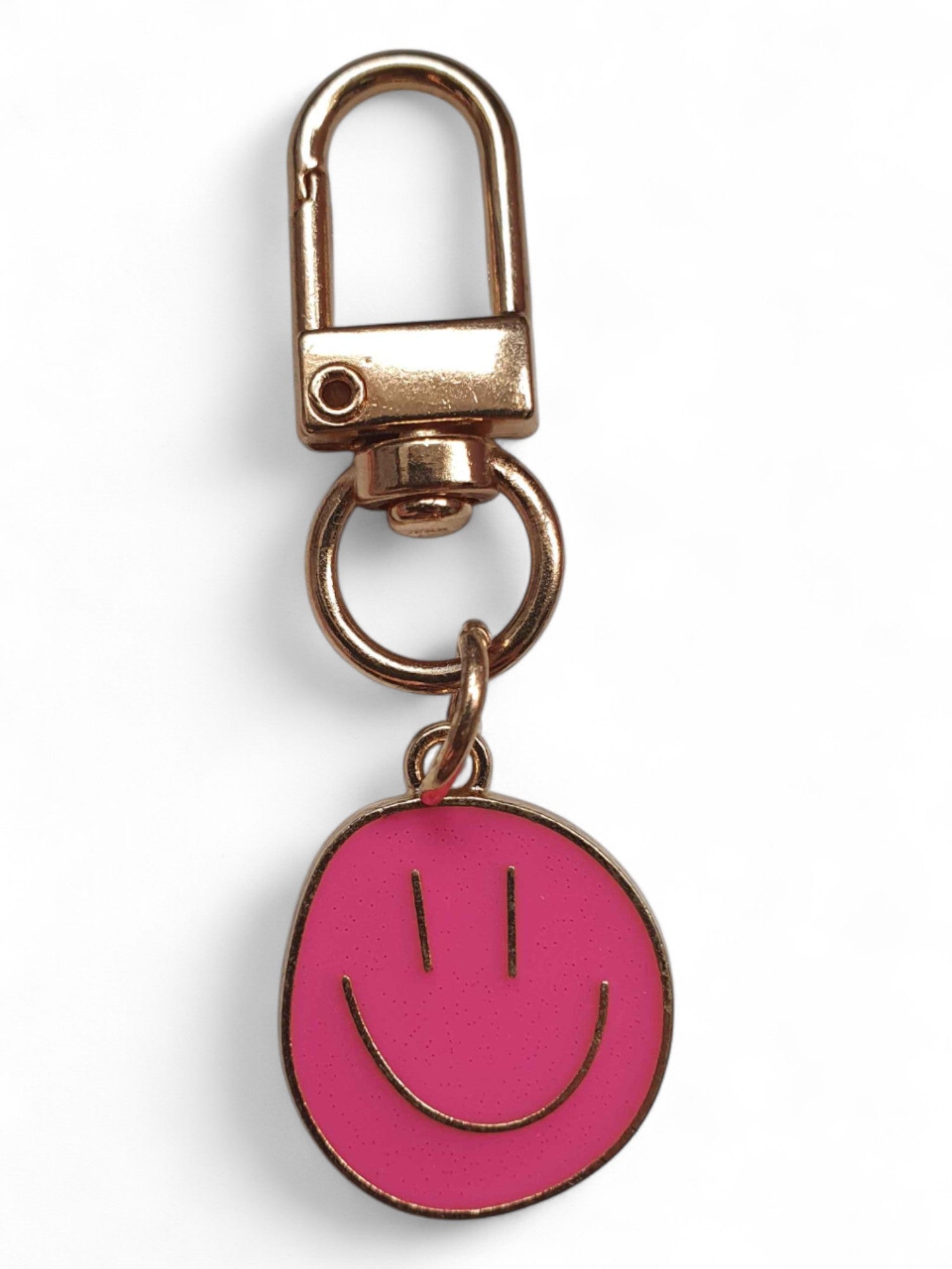 Sleutelhanger Smiley Bag Charm – Kleurrijke Tashanger met Gouden Clip - Medase