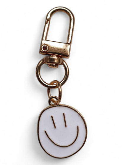 Sleutelhanger Smiley Bag Charm – Kleurrijke Tashanger met Gouden Clip - Medase
