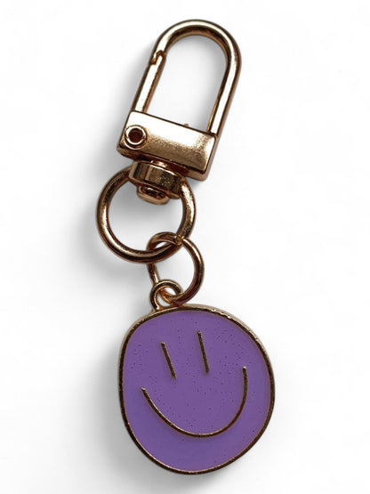 Sleutelhanger Smiley Bag Charm – Kleurrijke Tashanger met Gouden Clip - Medase
