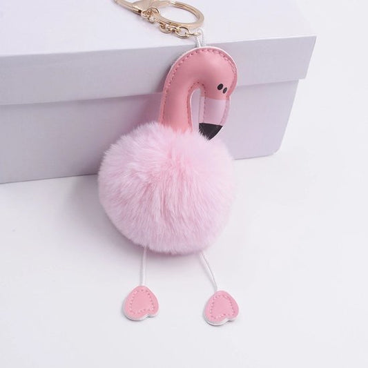 Sleutel/tas hanger flamingo - Licht roze - Medase