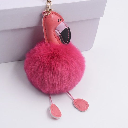 Sleutel/tas hanger flamingo - roze - Medase
