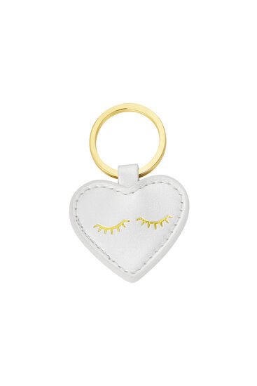 Sleutel/tas hanger heart - Zilver - Medase