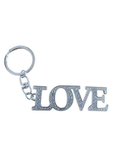 Sleutel/tas hanger love - Zilver - Medase