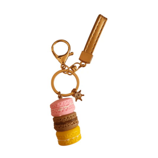 Sleutel/tas hanger macarons - Goud - Medase