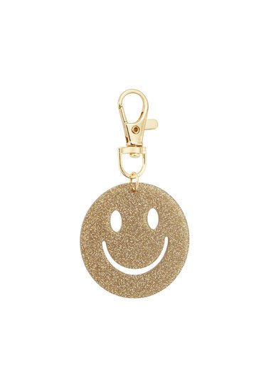 Sleutel/tas hanger smiley - Bruin - Medase
