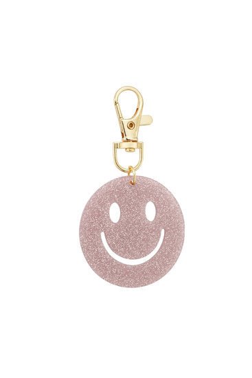 Sleutel/tas hanger smiley - Roze - Medase