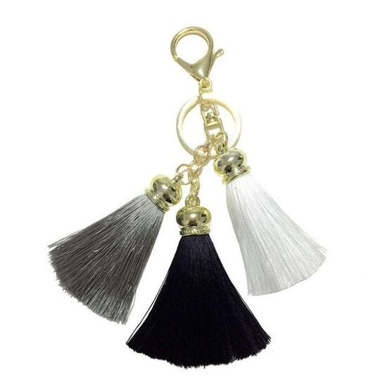 sleutel/tas hanger tassels - Zwart - Medase