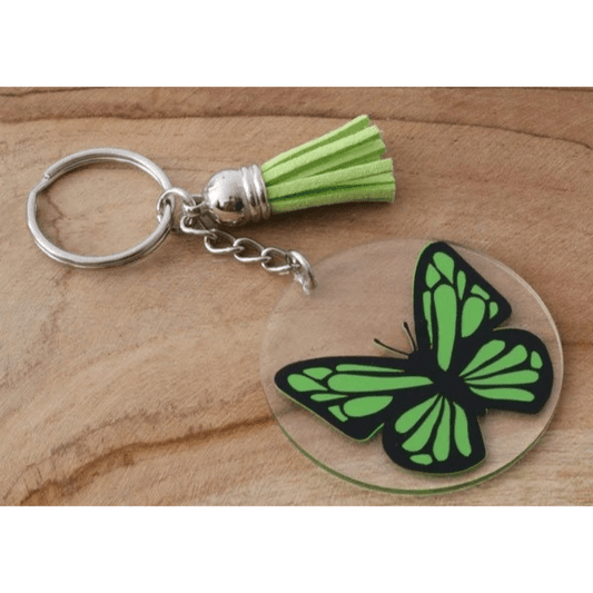 Sleutel/tas hanger vlinder - Groen - Medase