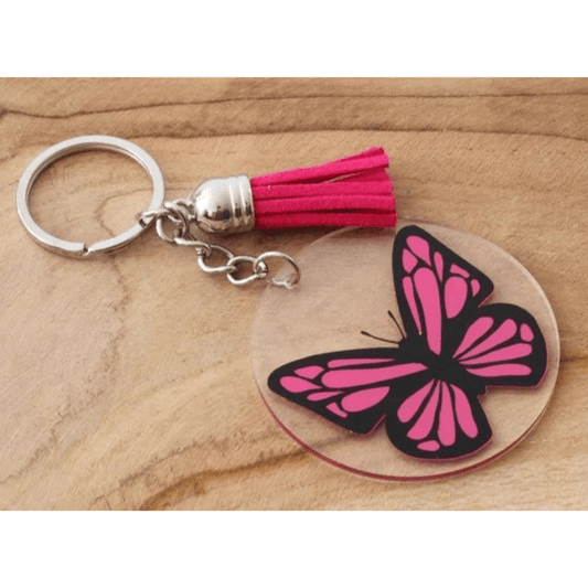 Sleutel/tas hanger vlinder - Roze - Medase