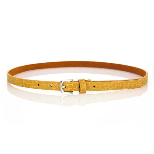 Smalle riem croco - Geel / 90 CM - Medase