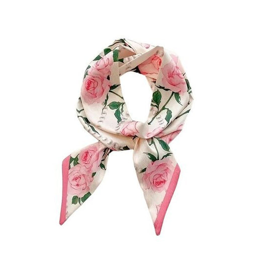 Smalle sjaal bloemen - creme - Medase