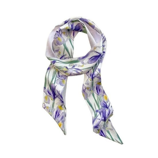 Smalle sjaal bloemen - Paars - Medase